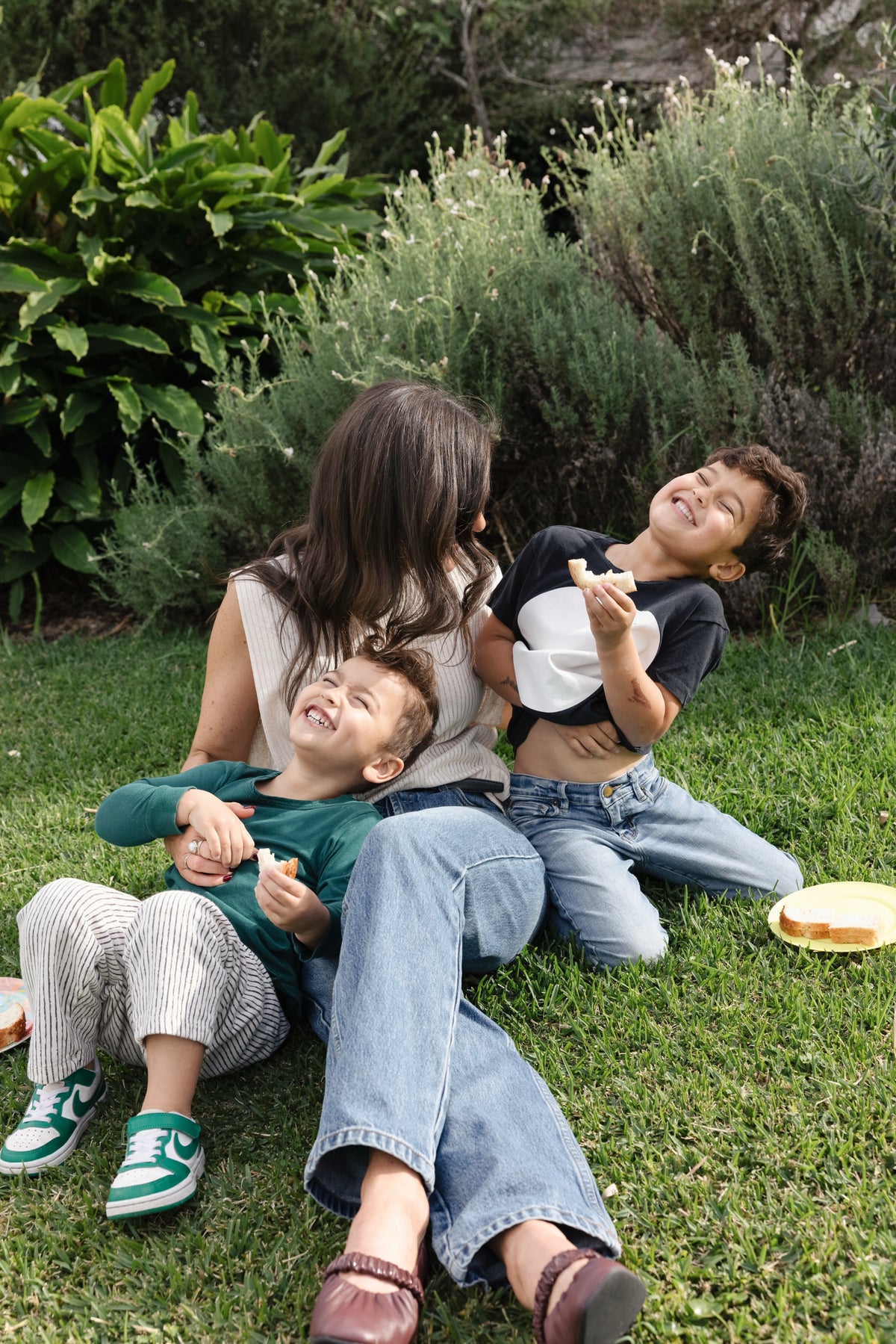 Sarah Clifton with her boys, Wolf and Teddy