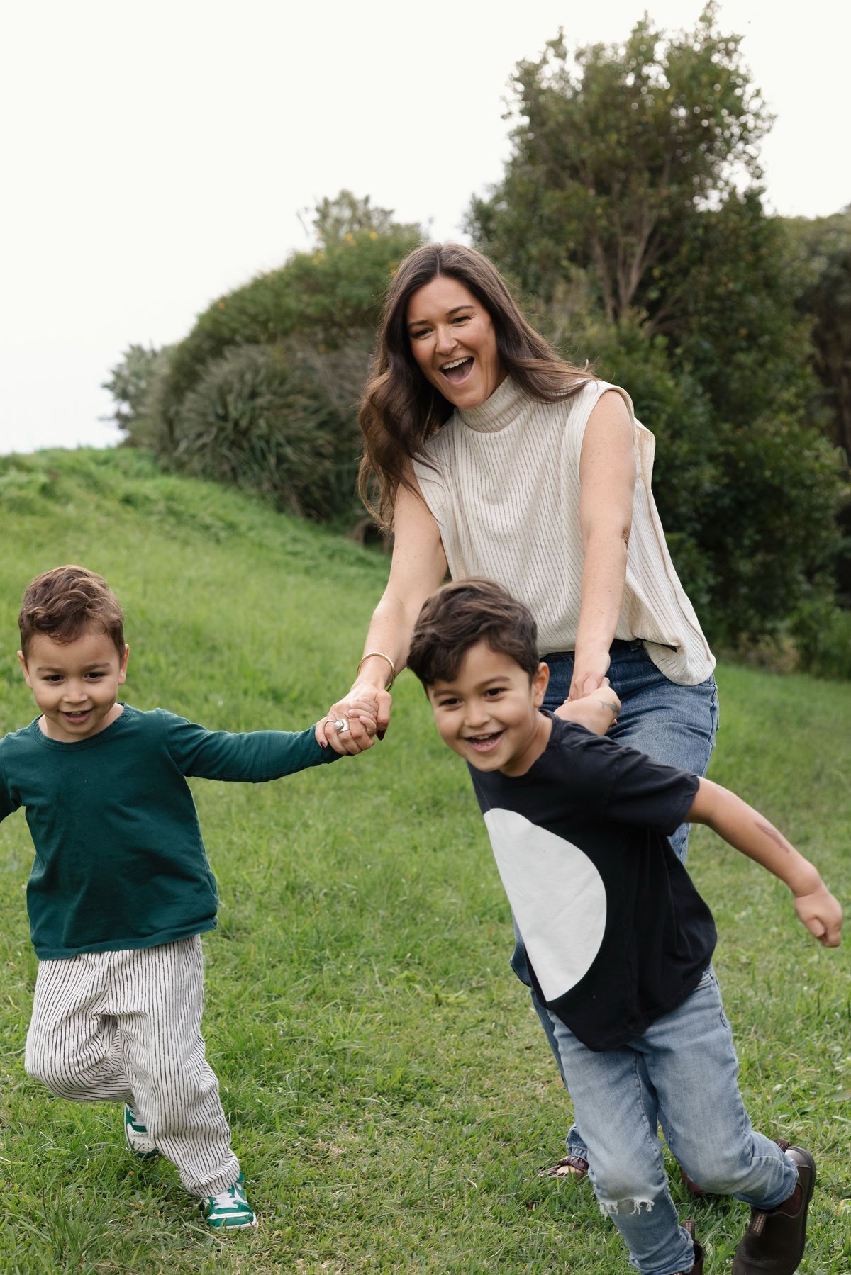 Sarah Clifton with her boys, Wolf and Teddy